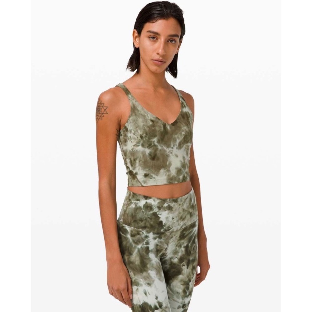 Lululemon Align Tank Top Women Size 6 Olive Green Diamond Dye Cropped Yoga Tank